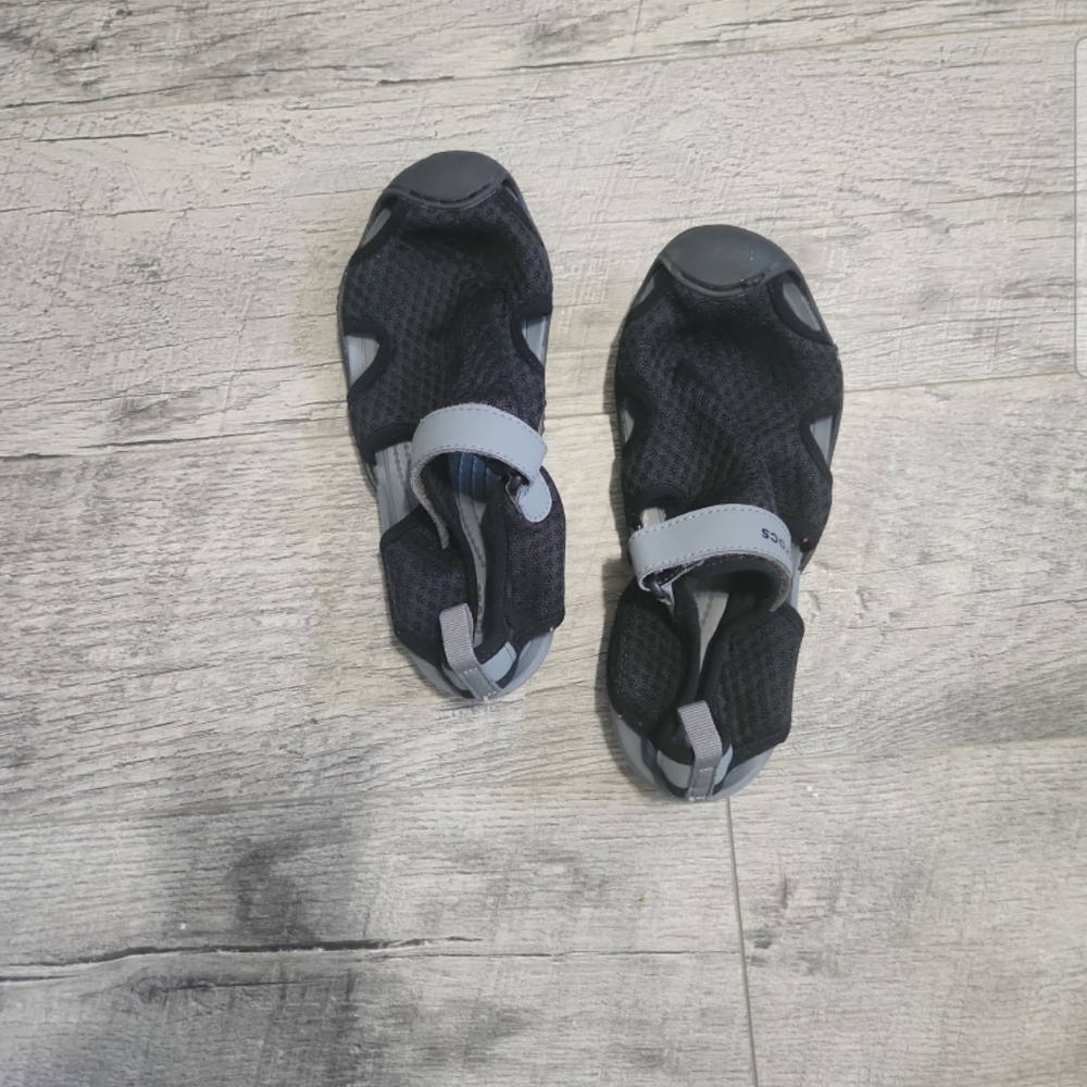 CROCS Black and Gray Mules